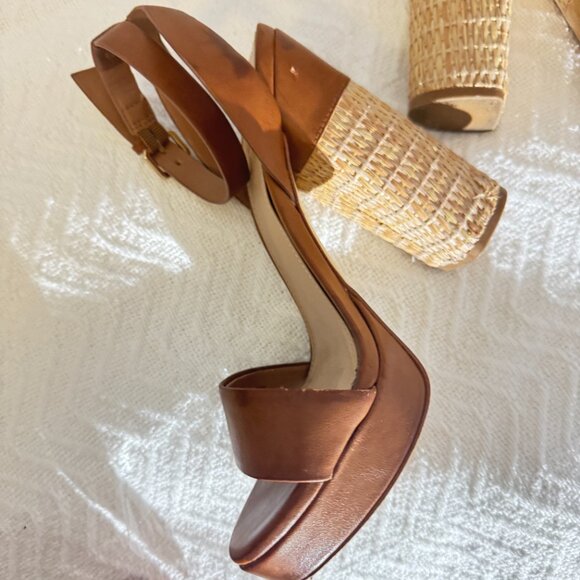 Aldo brown raffia block heel sandals: - Picture 5 of 5